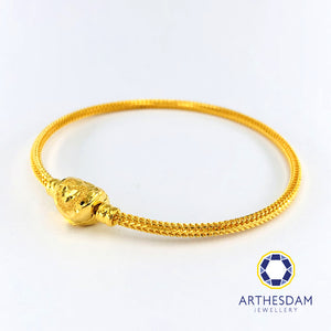 Arthesdam Jewellery 916 Gold Heart Lock Charm Bangle