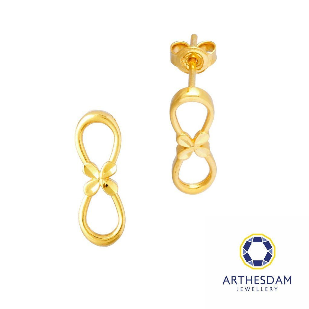 Arthesdam Jewellery 916 Gold Infinity Love Earrings