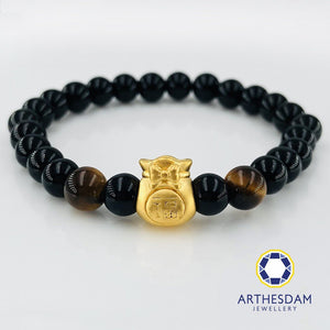 Arthesdam Jewellery 999 Gold Prosperity Fortune Bag with Bow Bracelet