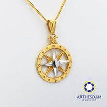 Load image into Gallery viewer, Arthesdam Jewellery 916 Gold Intricate Compass Pendant
