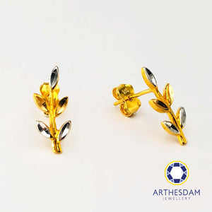 Arthesdam Jewellery 916 Gold Peace Leaves Earrings