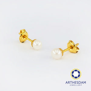 Arthesdam Jewellery 916 Gold Dainty Pearl Earrings