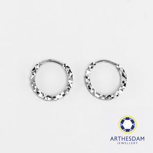 Arthesdam Jewellery 18K White Gold Sparkles Petite Hoop Earrings