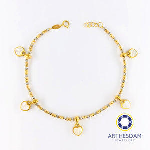 Arthesdam Jewellery 916 Gold Mother of Pearl with Love Bracelet