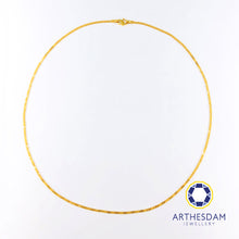 Load image into Gallery viewer, Arthesdam Jewellery 916 Gold Sparkling Flat Necklace Chain
