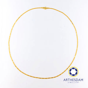 Arthesdam Jewellery 916 Gold Sparkling Flat Necklace Chain