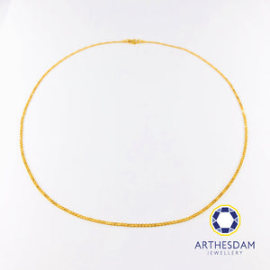 Arthesdam Jewellery 916 Gold Sparkling Flat Necklace Chain