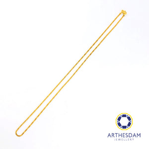 Arthesdam Jewellery 916 Gold Sparkling Flat Necklace Chain