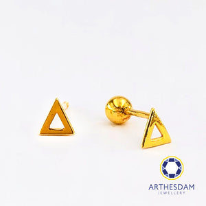 Arthesdam Jewellery 916 Gold Triangle Earrings (Ball backing)