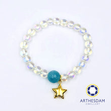 Load image into Gallery viewer, Arthesdam Jewellery 916 Gold Solo Star Opalite Beaded Bracelet

