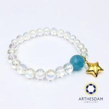 Load image into Gallery viewer, Arthesdam Jewellery 916 Gold Solo Star Opalite Beaded Bracelet

