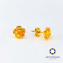 Load image into Gallery viewer, Arthesdam Jewellery 916 Gold Love Rose Earrings
