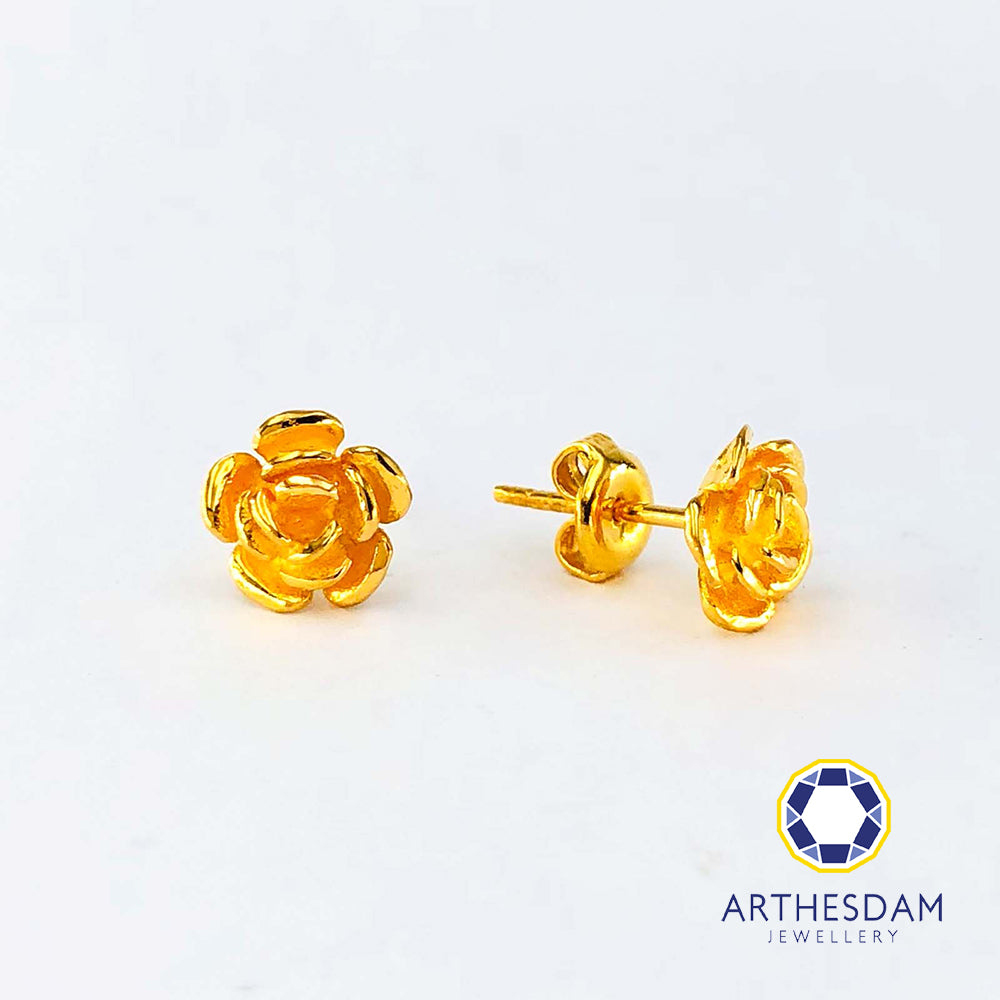 Arthesdam Jewellery 916 Gold Love Rose Earrings