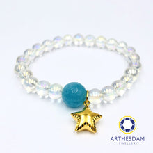 Load image into Gallery viewer, Arthesdam Jewellery 916 Gold Solo Star Opalite Beaded Bracelet
