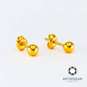 Arthesdam Jewellery 916 Gold Modern Ball Earrings