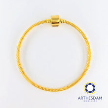 Load image into Gallery viewer, Arthesdam Jewellery 916 Gold Plain Lock Charm Bangle
