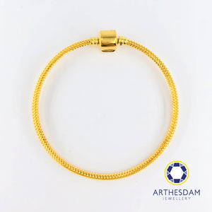 Arthesdam Jewellery 916 Gold Plain Lock Charm Bangle