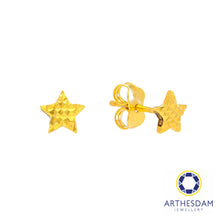 Load image into Gallery viewer, Arthesdam Jewellery 916 Gold Petite Shining Star Earrings
