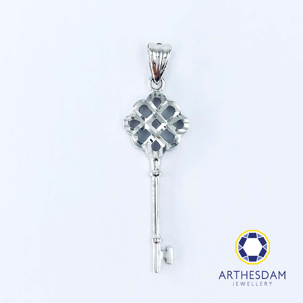 Arthesdam Jewellery 18K White Gold Knot Key Pendant
