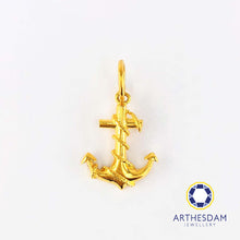 Load image into Gallery viewer, Arthesdam Jewellery 916 Gold Bravo Anchor Pendant
