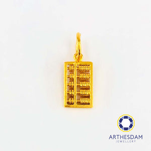 Arthesdam Jewellery 916 Gold Modern Rectangle Abacus Pendant
