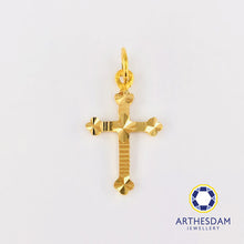 Load image into Gallery viewer, Arthesdam Jewellery 916 Gold Clover Cross Pendant
