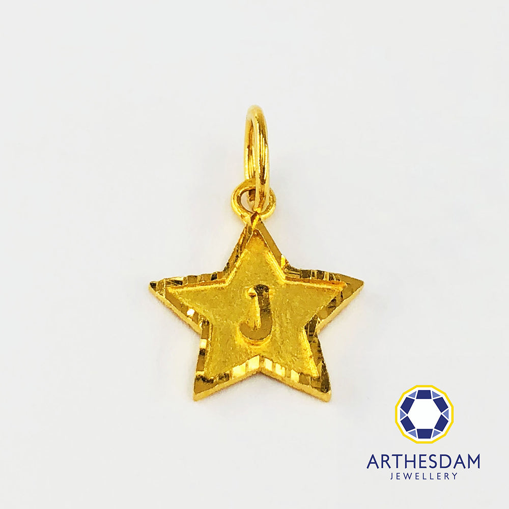 Arthesdam Jewellery 916 Gold Alphabet Star Pendant