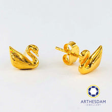 Load image into Gallery viewer, Arthesdam Jewellery 916 Gold Graceful Swan Earrings
