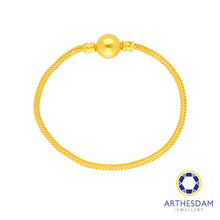 Load image into Gallery viewer, Arthesdam Jewellery 916 Gold Plain Ball Lock Charm Bracelet
