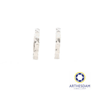 Arthesdam Jewellery 14K White Gold Sparkles Petite Hoop Earrings