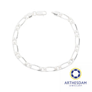 Arthesdam Jewellery 925 Silver Chunky Figaro Bracelet