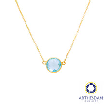Load image into Gallery viewer, Arthesdam Jewellery 18K Yellow Gold Talia Necklace (Blue Topaz)
