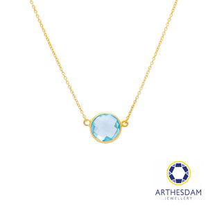 Arthesdam Jewellery 18K Yellow Gold Talia Necklace (Blue Topaz)