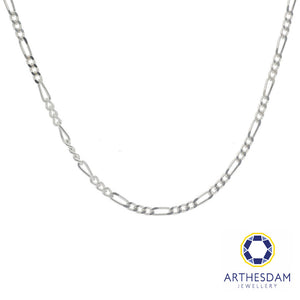 Arthesdam Jewellery 925 Silver Figaro Cowboy Chain