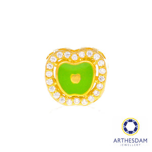 Arthesdam Jewellery 916 Gold Green Apple with Stone Charm