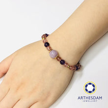 Load image into Gallery viewer, Arthesdam Jewellery 916 Gold Purple mix Strawberry Quartz Bracelet
