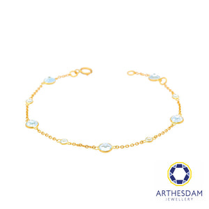 Arthesdam Jewellery 18K Yellow Gold Cordelia Bracelet (Light Blue Topaz)