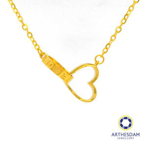 Arthesdam Jewellery 916 Gold Heart Love Ring Necklace
