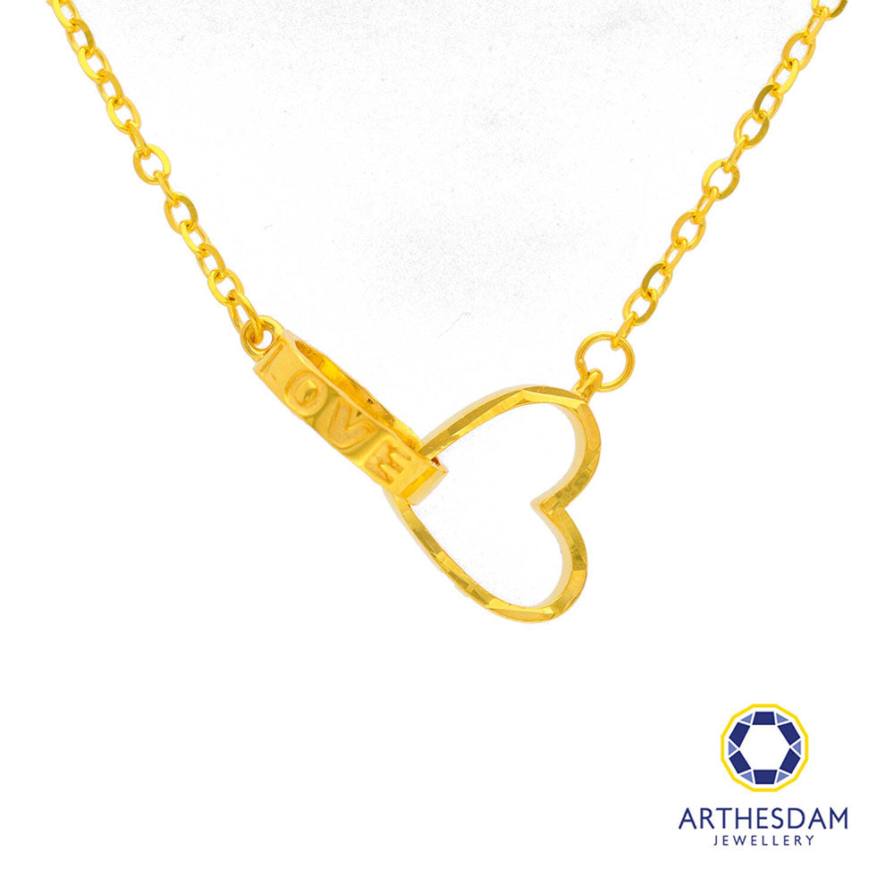 Arthesdam Jewellery 916 Gold Heart Love Ring Necklace