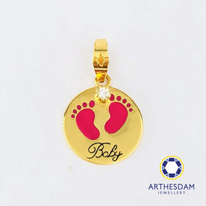 Arthesdam Jewellery 916 Gold Baby Footprints Tag Pendant