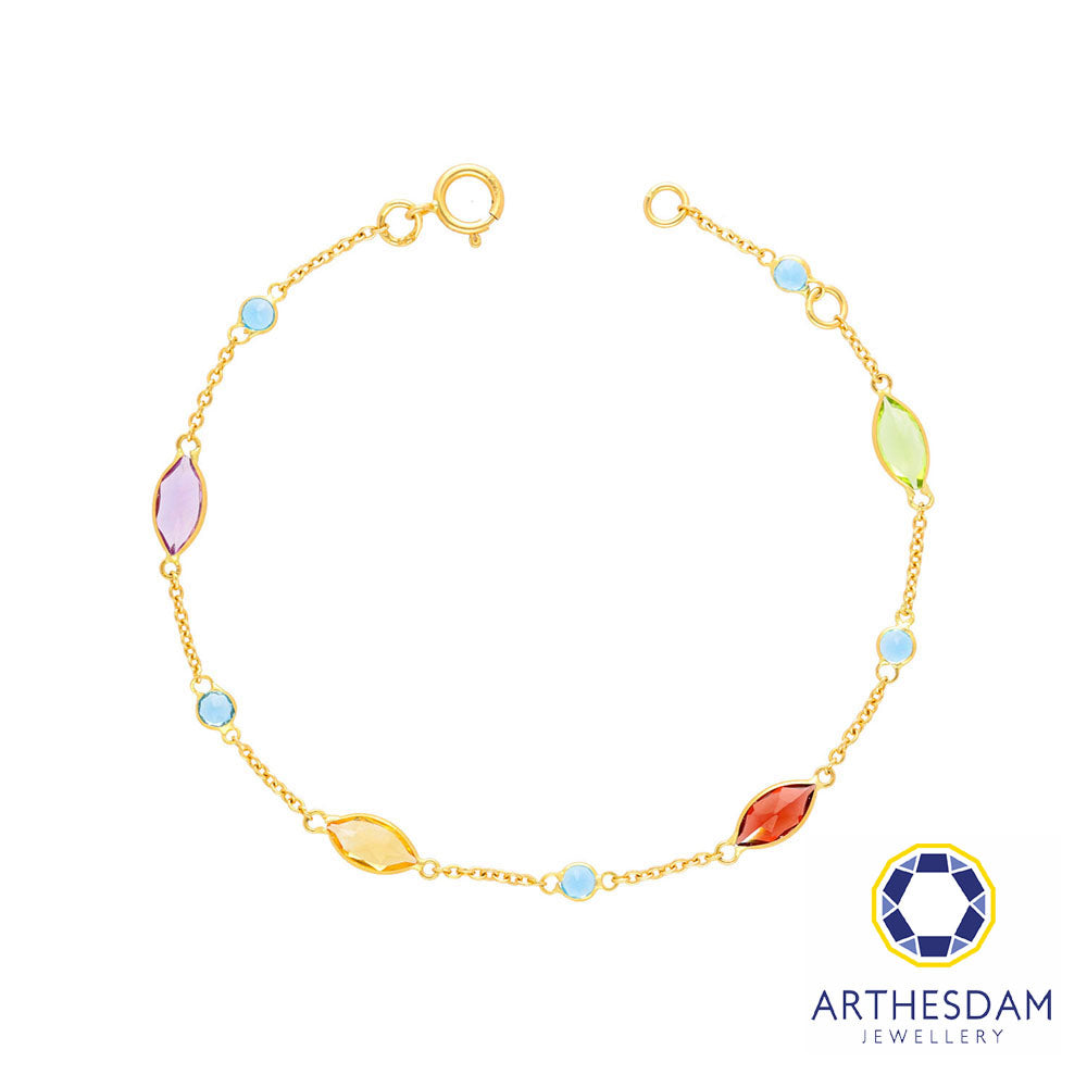 Arthesdam Jewellery 18K Yellow Gold Lyla Multi Gemstones Bracelet