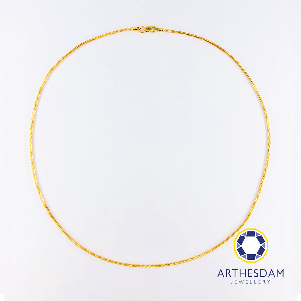 Arthesdam Jewellery 916 Gold Modern Round Box Necklace Chain