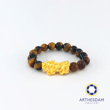 Load image into Gallery viewer, Arthesdam Jewellery 999 Gold Prosperity Pixiu Tiger Eye Ring
