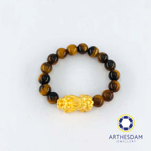 Load image into Gallery viewer, Arthesdam Jewellery 999 Gold Prosperity Pixiu Tiger Eye Ring
