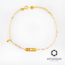 Load image into Gallery viewer, Arthesdam Jewellery 916 Gold I Love U Bracelet
