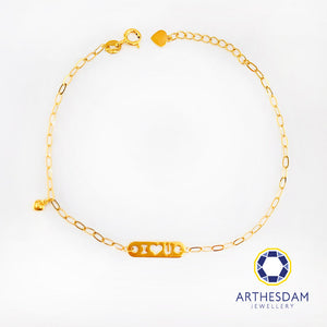 Arthesdam Jewellery 916 Gold I Love U Bracelet