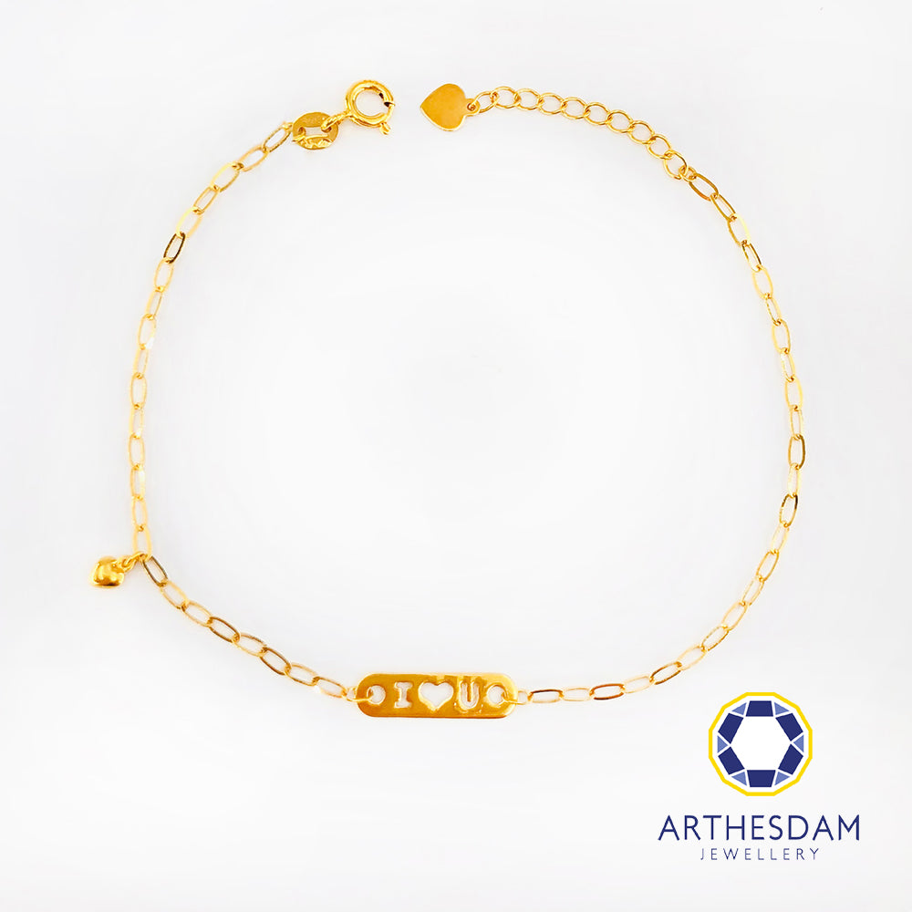 Arthesdam Jewellery 916 Gold I Love U Bracelet