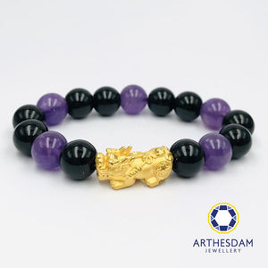Arthesdam Jewellery 999 Gold Prosperity Pixiu Amethyst Bracelet