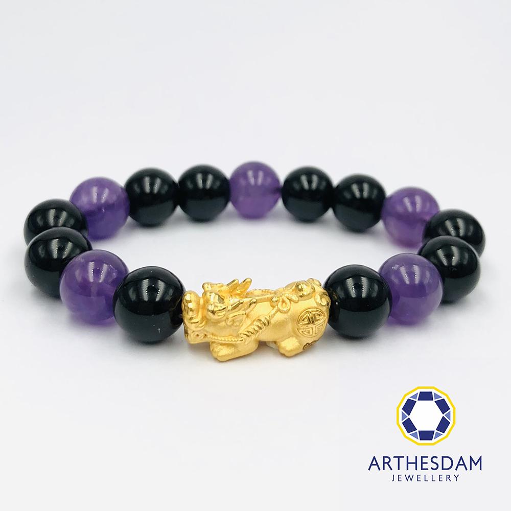 Arthesdam Jewellery 999 Gold Prosperity Pixiu Amethyst Bracelet