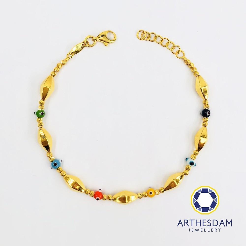Arthesdam Jewellery 916 Gold Evil Eye Rainbow Bracelet